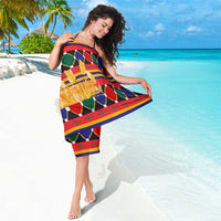 Burkina Faso Sarong with Red Green Blue Geometric - Wonder Print Shop