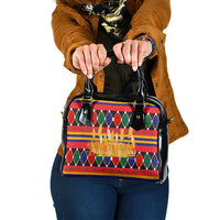 Burkina Faso Shoulder Handbag with Red Green Blue Geometric - Wonder Print Shop