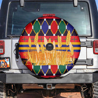 Burkina Faso Spare Tire Cover with Red Green Blue Geometric - Wonder Print Shop