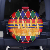 Burkina Faso Spare Tire Cover with Red Green Blue Geometric - Wonder Print Shop