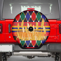 Burkina Faso Spare Tire Cover with Red Green Blue Geometric - Wonder Print Shop