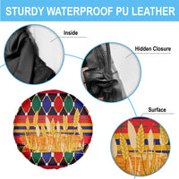 Burkina Faso Spare Tire Cover with Red Green Blue Geometric - Wonder Print Shop