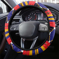 Burkina Faso Steering Wheel Cover with Red Green Blue Geometric - Wonder Print Shop
