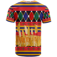 Burkina Faso T Shirt with Red Green Blue Geometric - Wonder Print Shop