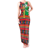 Burkina Faso Tank Maxi Dress with Red Green Blue Geometric - Wonder Print Shop