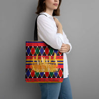 Burkina Faso Tote Bag with Red Green Blue Geometric - Wonder Print Shop