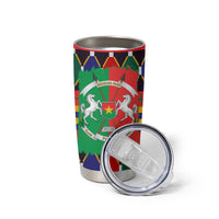 Burkina Faso Tumbler Cup with Red Green Blue Geometric - Wonder Print Shop