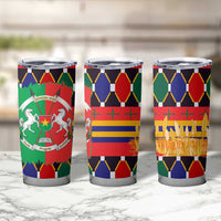 Burkina Faso Tumbler Cup with Red Green Blue Geometric - Wonder Print Shop