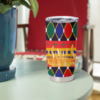 Burkina Faso Tumbler Cup with Red Green Blue Geometric - Wonder Print Shop