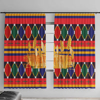 Burkina Faso Window Curtain with Red Green Blue Geometric - Wonder Print Shop