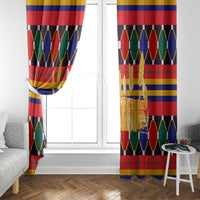Burkina Faso Window Curtain with Red Green Blue Geometric - Wonder Print Shop