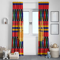 Burkina Faso Window Curtain with Red Green Blue Geometric - Wonder Print Shop