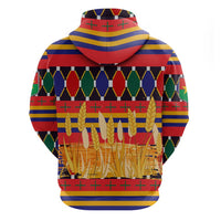 Burkina Faso Zip Hoodie with Red Green Blue Geometric - Wonder Print Shop