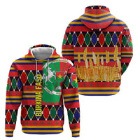 Burkina Faso Zip Hoodie with Red Green Blue Geometric - Wonder Print Shop