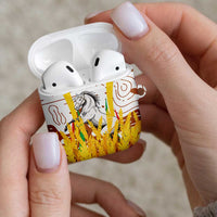 Burkina Faso AirPods Case with Brown White Yellow Abstract Design - Wonder Print Shop