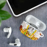 Burkina Faso AirPods Case with Brown White Yellow Abstract Design - Wonder Print Shop