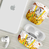 Burkina Faso AirPods Case with Brown White Yellow Abstract Design - Wonder Print Shop
