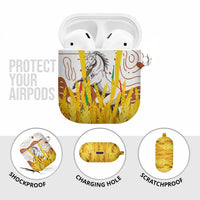 Burkina Faso AirPods Case with Brown White Yellow Abstract Design - Wonder Print Shop