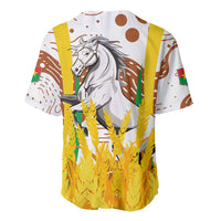 Burkina Faso Baseball Jersey with Brown White Yellow Abstract Design - Wonder Print Shop