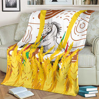 Burkina Faso Blanket with Brown White Yellow Abstract Design - Wonder Print Shop