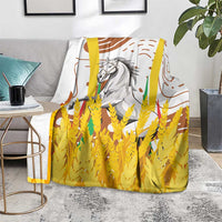 Burkina Faso Blanket with Brown White Yellow Abstract Design - Wonder Print Shop