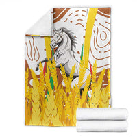 Burkina Faso Blanket with Brown White Yellow Abstract Design - Wonder Print Shop