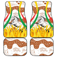 Burkina Faso Car Mats with Brown White Yellow Abstract Design - Wonder Print Shop