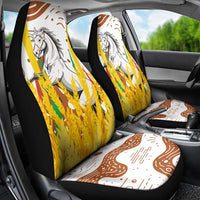 Burkina Faso Car Seat Cover with Brown White Yellow Abstract Design - Wonder Print Shop