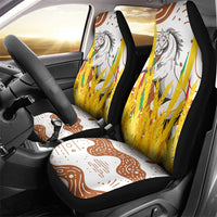 Burkina Faso Car Seat Cover with Brown White Yellow Abstract Design - Wonder Print Shop