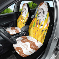 Burkina Faso Car Seat Cover with Brown White Yellow Abstract Design - Wonder Print Shop