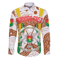 Burkina Faso Family Matching Off Shoulder Maxi Dress and Hawaiian Shirt with Brown White Yellow Abstract Design - Wonder Print Shop