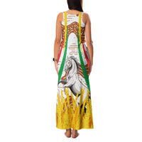 Burkina Faso Family Matching Tank Maxi Dress and Hawaiian Shirt with Brown White Yellow Abstract Design - Wonder Print Shop