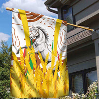 Burkina Faso Garden Flag with Brown White Yellow Abstract Design - Wonder Print Shop
