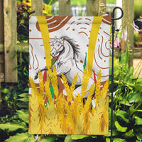 Burkina Faso Garden Flag with Brown White Yellow Abstract Design - Wonder Print Shop