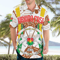 Burkina Faso Hawaiian Shirt with Brown White Yellow Abstract Design - Wonder Print Shop