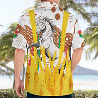 Burkina Faso Hawaiian Shirt with Brown White Yellow Abstract Design - Wonder Print Shop