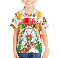Burkina Faso Hawaiian Shirt with Brown White Yellow Abstract Design - Wonder Print Shop