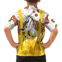 Burkina Faso Hawaiian Shirt with Brown White Yellow Abstract Design - Wonder Print Shop