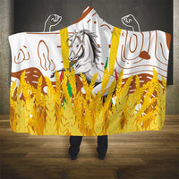 Burkina Faso Hooded Blanket with Brown White Yellow Abstract Design - Wonder Print Shop