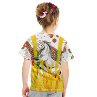 Burkina Faso Kid T Shirt with Brown White Yellow Abstract Design - Wonder Print Shop