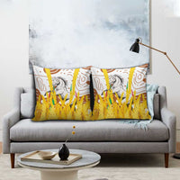 Burkina Faso Pillow Cover with Brown White Yellow Abstract Design - Wonder Print Shop