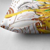 Burkina Faso Pillow Cover with Brown White Yellow Abstract Design - Wonder Print Shop