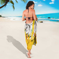 Burkina Faso Sarong with Brown White Yellow Abstract Design - Wonder Print Shop