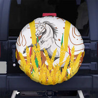 Burkina Faso Spare Tire Cover with Brown White Yellow Abstract Design - Wonder Print Shop