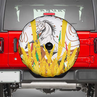 Burkina Faso Spare Tire Cover with Brown White Yellow Abstract Design - Wonder Print Shop