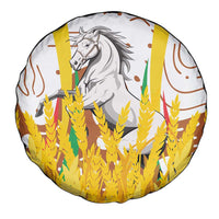 Burkina Faso Spare Tire Cover with Brown White Yellow Abstract Design - Wonder Print Shop