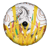 Burkina Faso Spare Tire Cover with Brown White Yellow Abstract Design - Wonder Print Shop