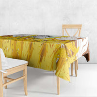 Burkina Faso Tablecloth with Brown White Yellow Abstract Design - Wonder Print Shop