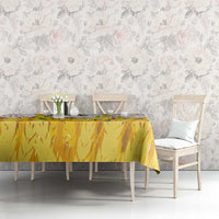 Burkina Faso Tablecloth with Brown White Yellow Abstract Design - Wonder Print Shop