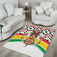 Burkina Faso Area Rug with Red Green Black Geometric Design - Wonder Print Shop